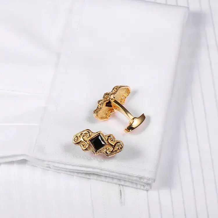 Gold Vintage Gemstone Cufflinks for Men Wholesale