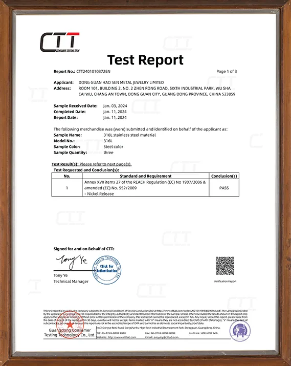 4-1-certificates for stainless steel jewelry making supplier