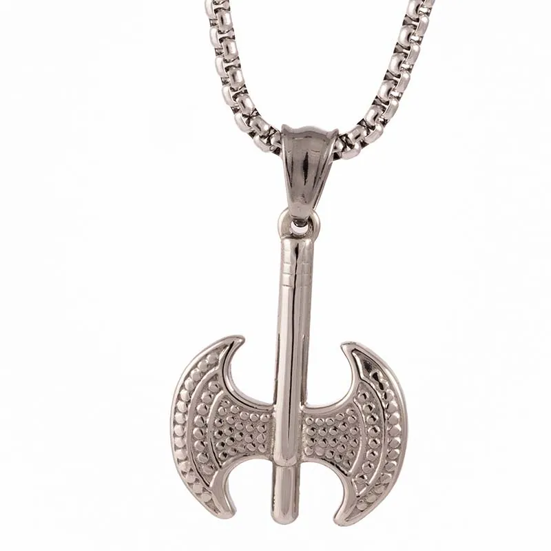 Custom Antique Axe Stainless Steel Pendant Necklace Manufacturing