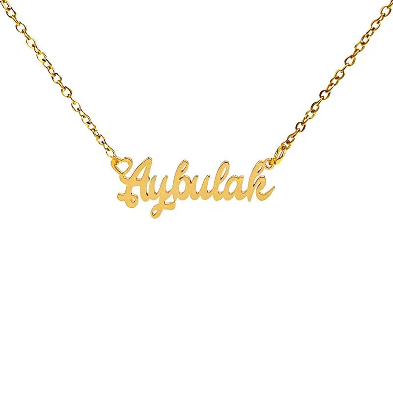 18K Gold Plated Stainless Steel Name Necklace Manufacturing