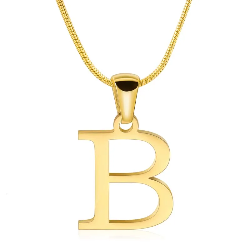 OEM 316lL Stainless Steel 18K Gold Plated Initial Necklace