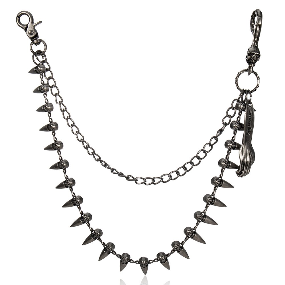 OEM ODM Motorcycle Streetwear Skeleton Spike Double Layer Pants Key Chain for Shopify Store Owner