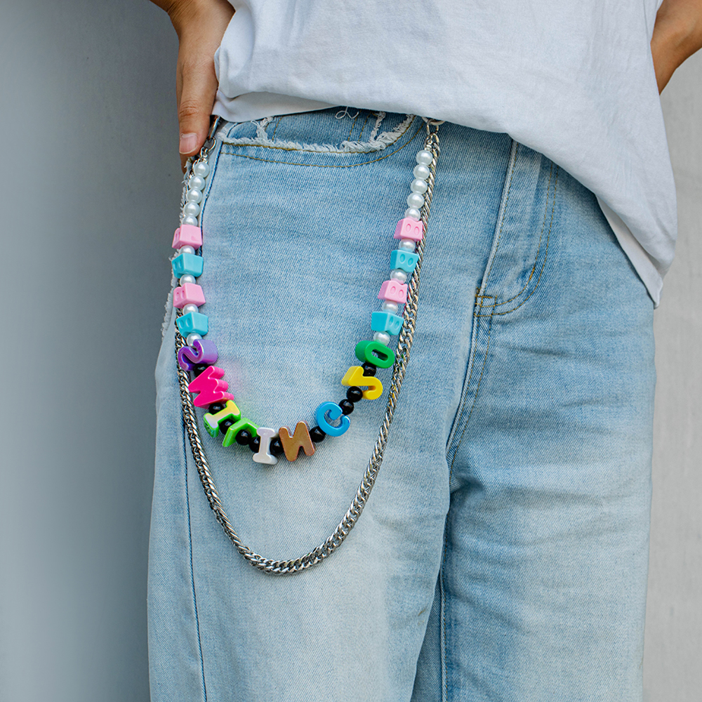 Zinc Alloy Resin Iron Double-layer Jean Chain for Small Brand