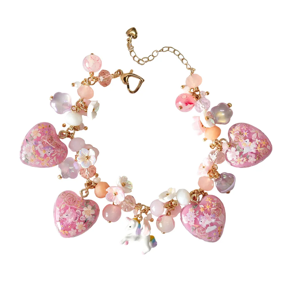 Charm resin bead bracelet with metal direct supplier