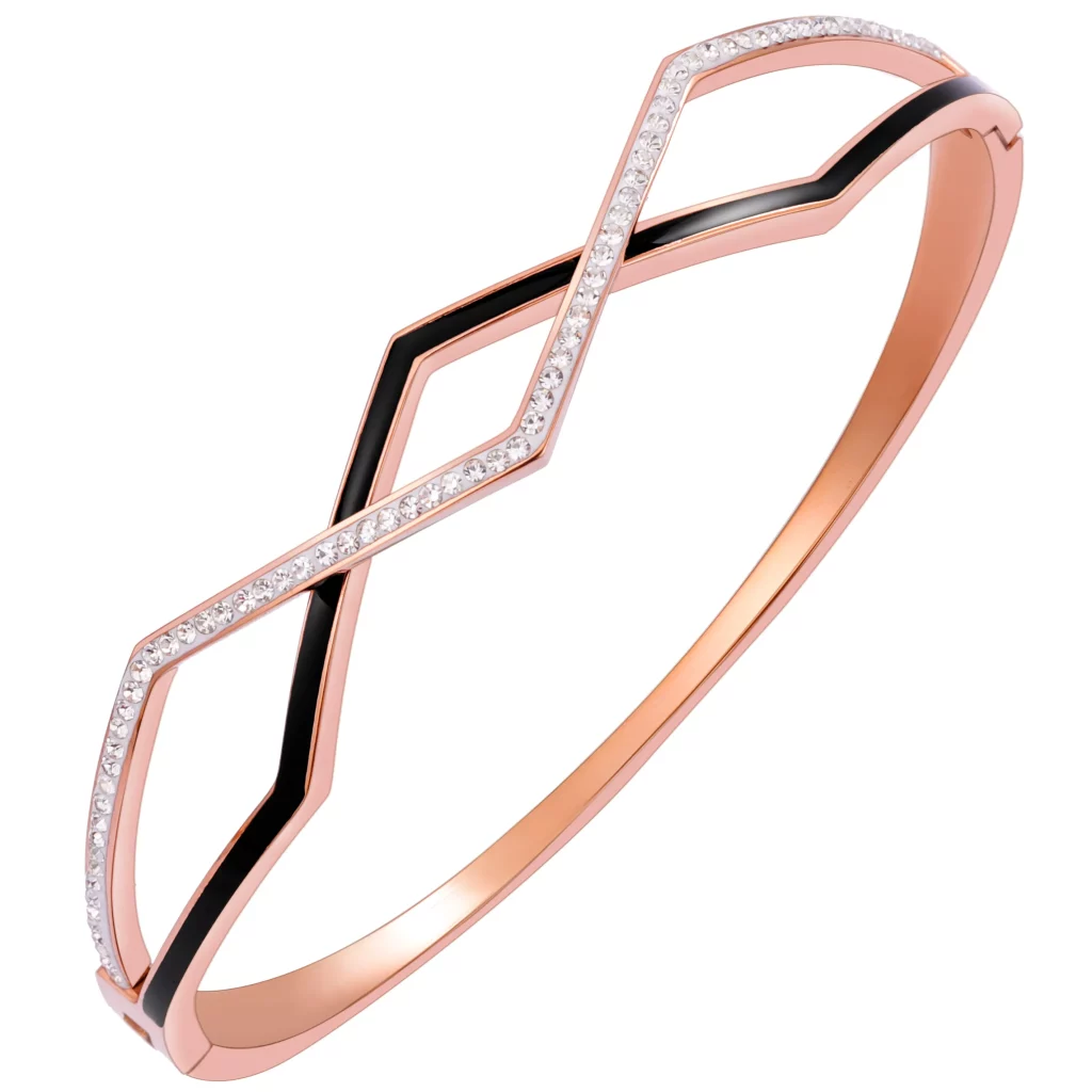 Private Label Partner Geometric Wave Stainless Steel Bracelet for jewelry brand