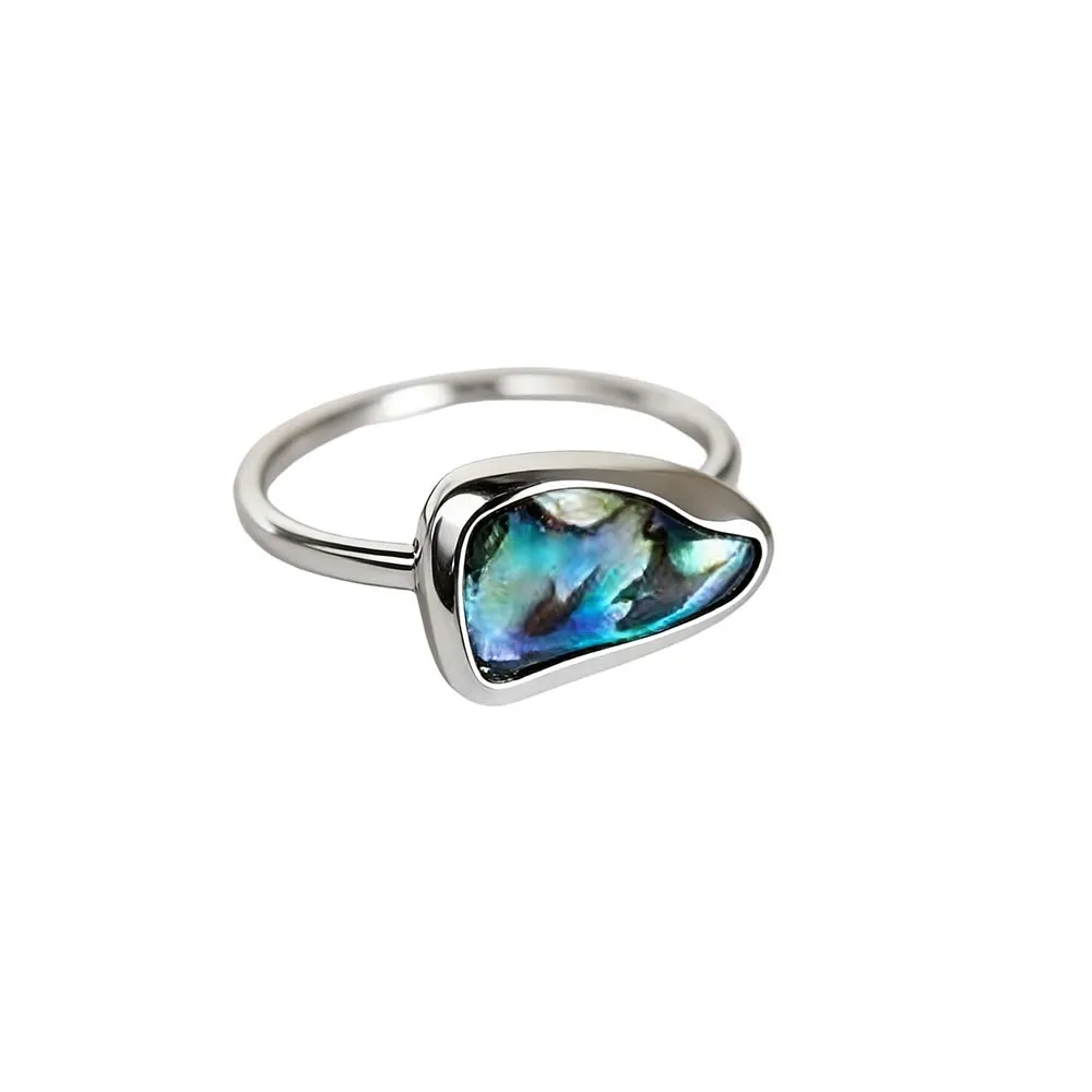 Unique Shaped Abalone Shell Ring with Stainless Steel | Custom Available
