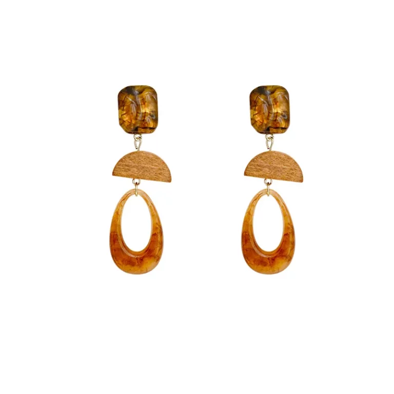 OEM Partner resin alloy Hong-Kong style teardrop earrings for Custom Jewelry Manufacturers