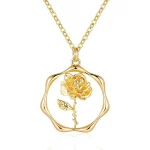 stainless steel june birth flower necklace-custom jewelry suppliers