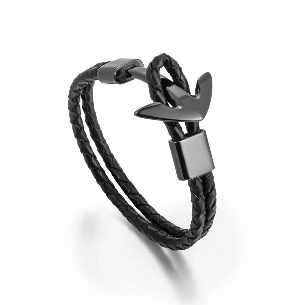 Black Arrow Braided Leather Bracelet Jewelry Source Factory