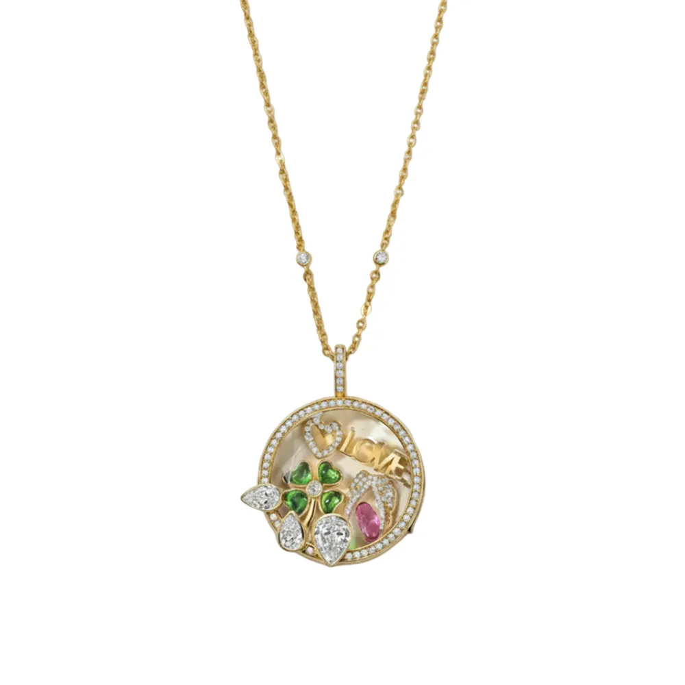 Colorful stainless steel charm locket necklace manufacturing for businesses