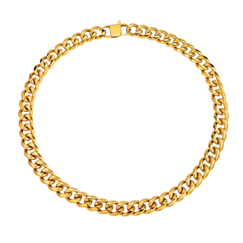 Direct factory gold stainless steel Cuban chain necklace for e-commerce stores