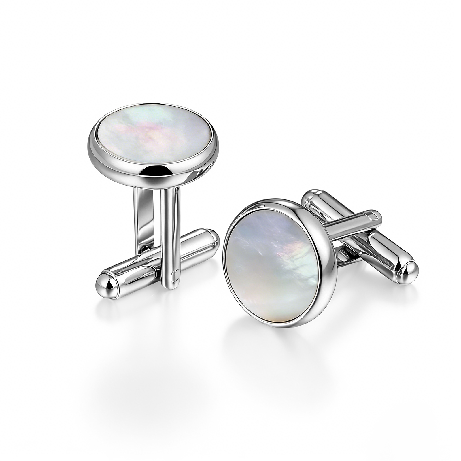 Customized natural stone inlaid copper cufflinks