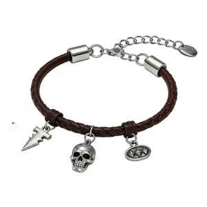 Street Dark-style Braided Leather Bracelet Jewelry Source Factory