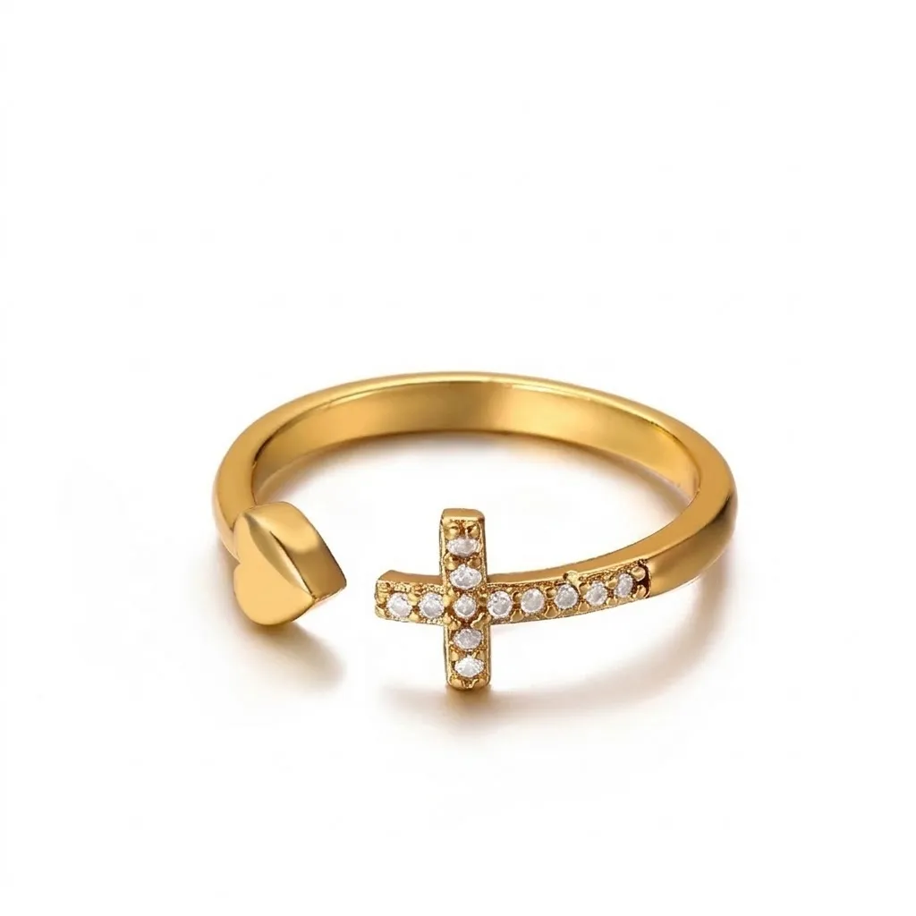Fashion Jewelry Supplier 316L Stainless Steel Cross Ring | Logo Engraving