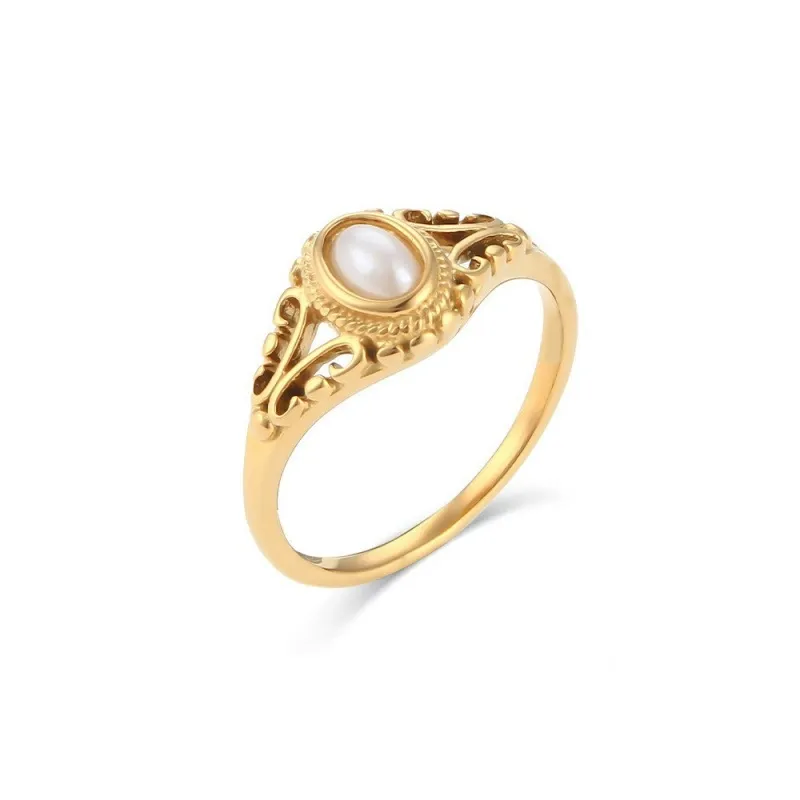 Pearl Ring 316L Stainless Steel jewelry fulfillment factory jewelry direct source for start-up jewelry lines