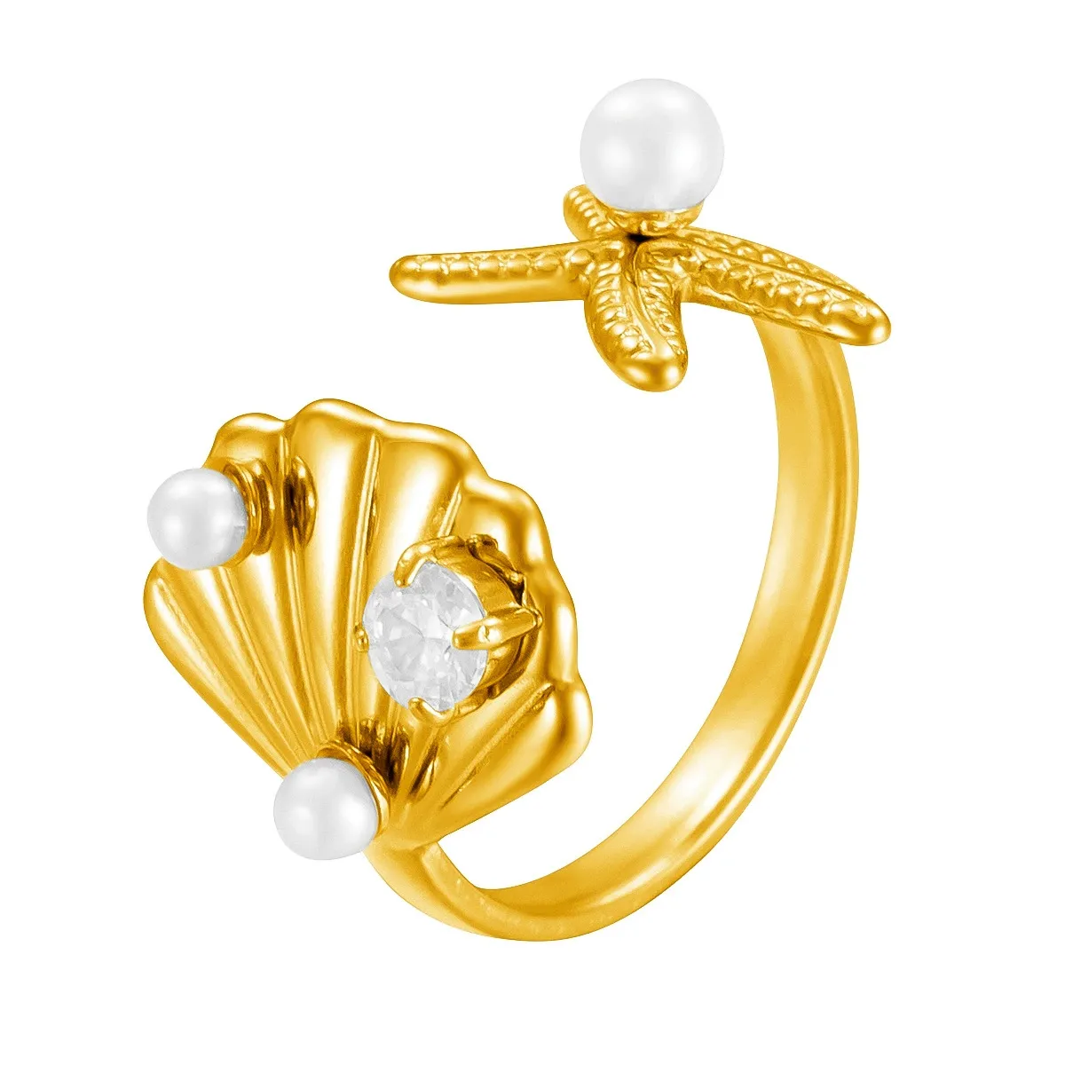 Jewelry Manufacturing Partner 316L Stainless Steel Pearl Ring | Turnkey Production
